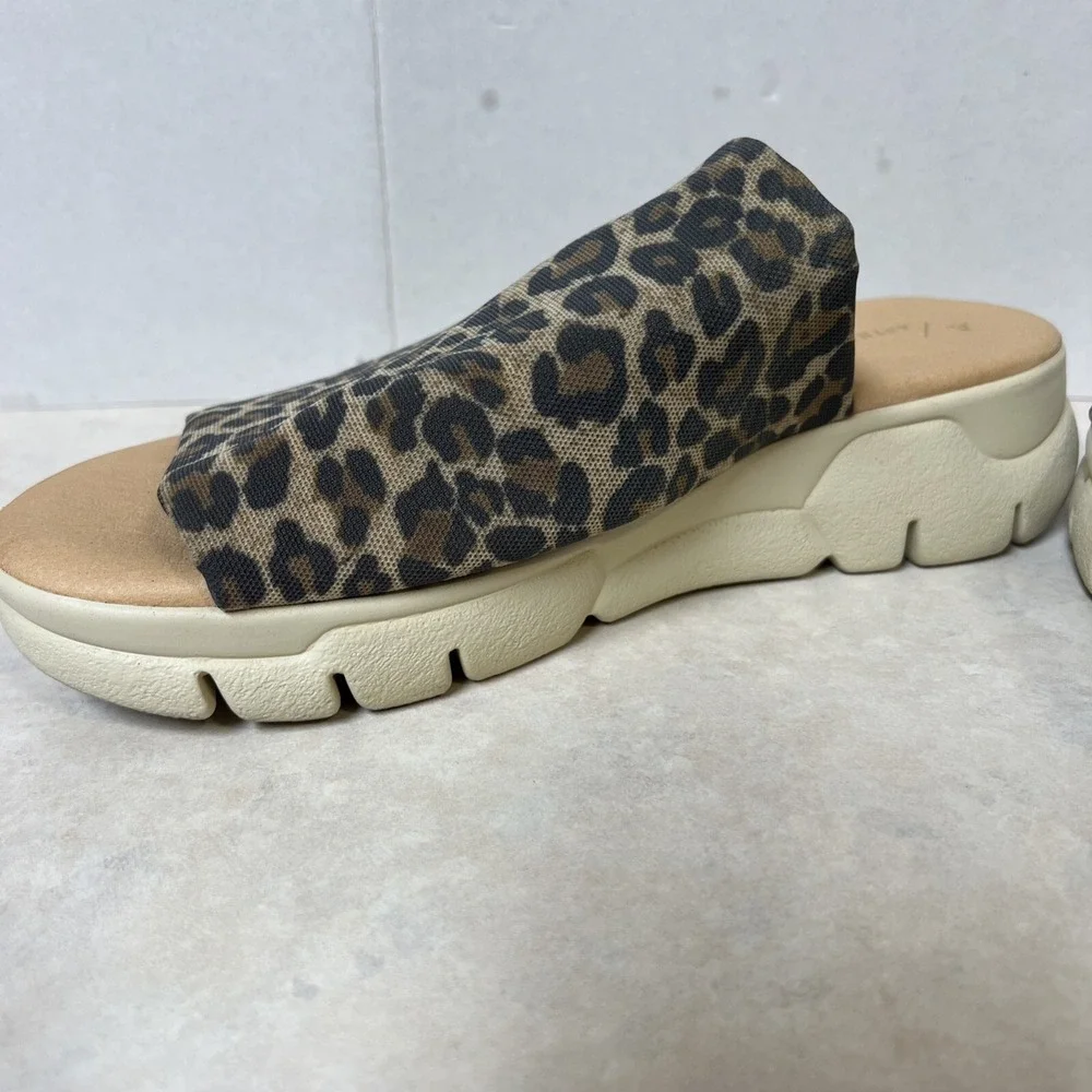 Anthropologie Platform Slides Cady Sport Animal Print Size 8